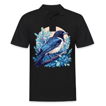 Elstern Elster - Männer Poloshirt - Schwarz - Vorne - Kai (181cm)
