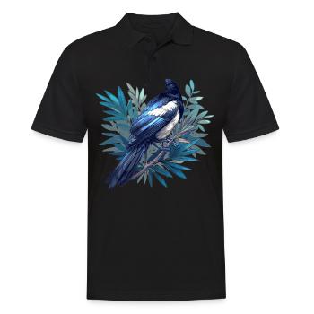 Elstern Elster - Männer Poloshirt - Schwarz - Vorne - Kai (181cm)