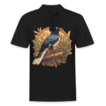 Elstern Elster - Männer Poloshirt - Schwarz - Vorne - Kai (181cm)