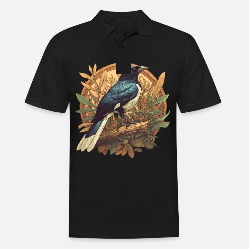 Elstern Elster - Männer Poloshirt - Schwarz