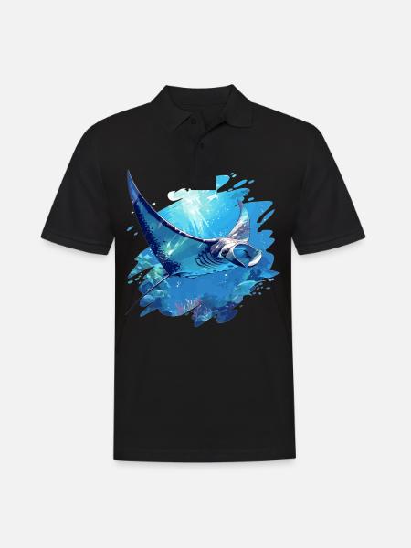 Mantas Manta Rochen - Männer Poloshirt - Schwarz