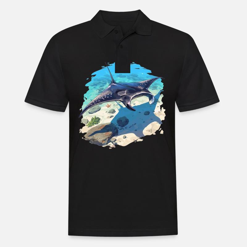 Mantas Manta Rochen - Männer Poloshirt - Schwarz