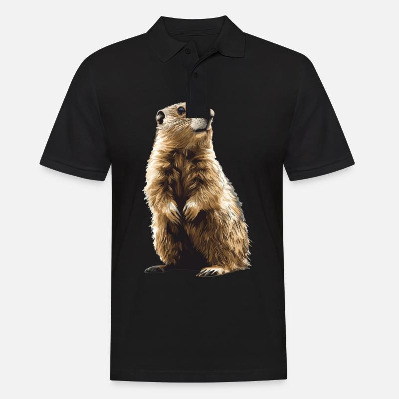 Murmeltiere Murmeltier - Männer Poloshirt - Schwarz