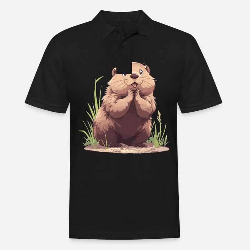 Murmeltiere Murmeltier - Männer Poloshirt - Schwarz