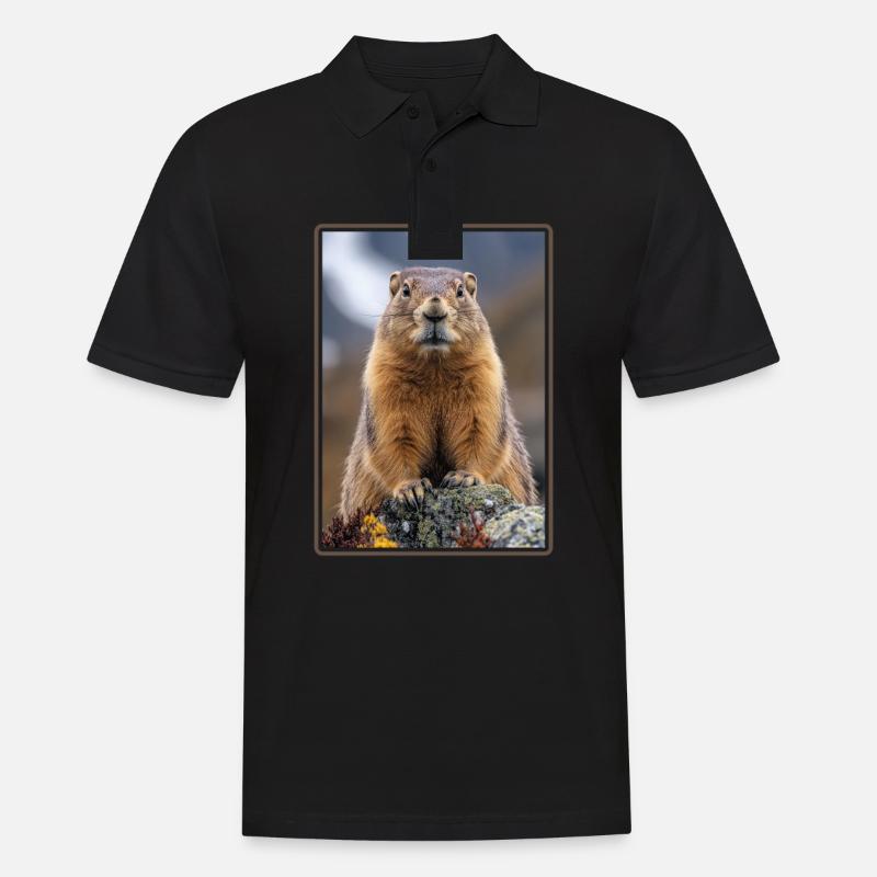 Murmeltiere Murmeltier - Männer Poloshirt - Schwarz