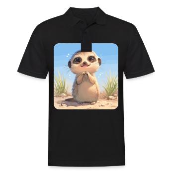 Meerkat Erdmännchen - Polo Homme - noir - Devant - Kai (181cm)