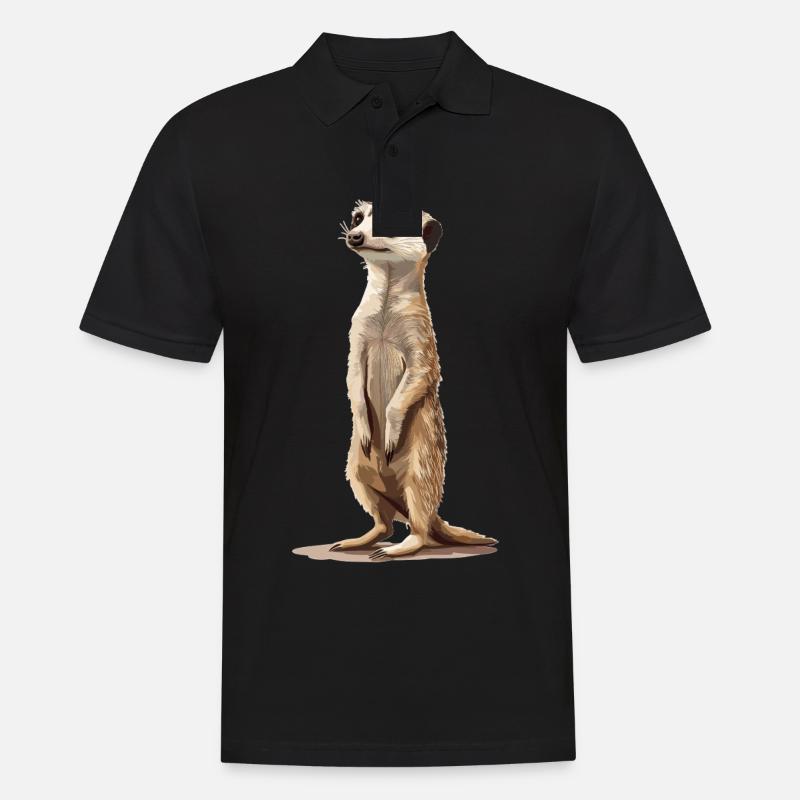 Meerkat Erdmännchen - Männer Poloshirt - Schwarz
