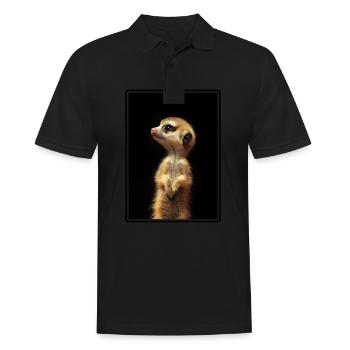 Meerkat Erdmännchen - Men's Polo Shirt - black - Front - Kai (181cm)