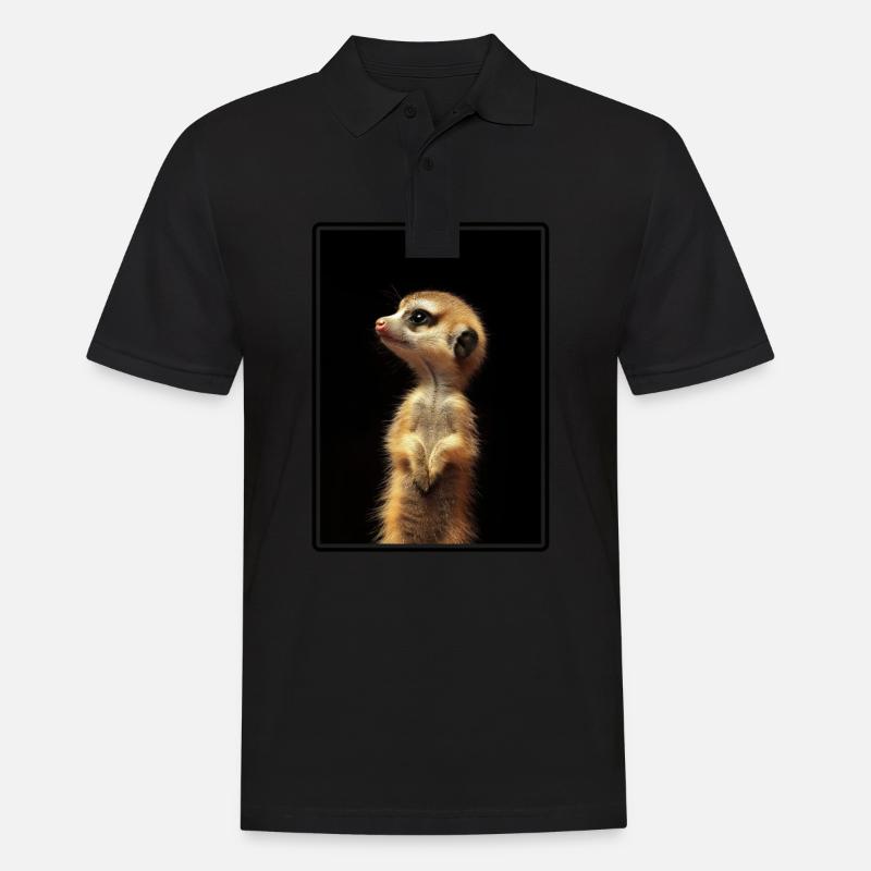 Meerkat Erdmännchen - Männer Poloshirt - Schwarz