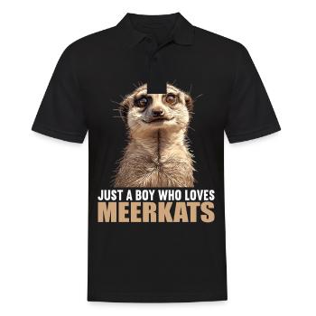 Meerkat Erdmännchen - Männer Poloshirt - Schwarz - Vorne - Kai (181cm)