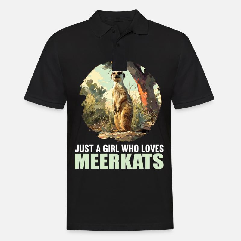 Meerkat Erdmännchen - Männer Poloshirt - Schwarz
