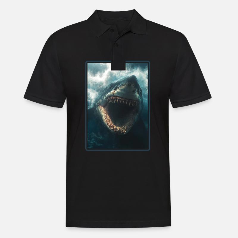 Megalodons Megalodon - Männer Poloshirt - Schwarz