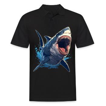Grands requins blancs Grand requin blanc - Polo Homme - noir - Devant - Kai (181cm)