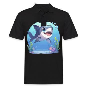 Grands requins blancs Grand requin blanc - Polo Homme - noir - Devant - Kai (181cm)