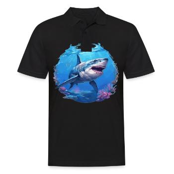 Grands requins blancs Grand requin blanc - Polo Homme - noir - Devant - Kai (181cm)