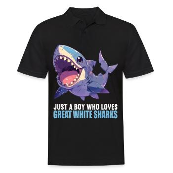 Grands requins blancs Grand requin blanc - Polo Homme - noir - Devant - Kai (181cm)