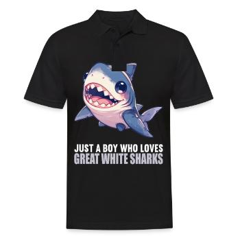 Grands requins blancs Grand requin blanc - Polo Homme - noir - Devant - Kai (181cm)