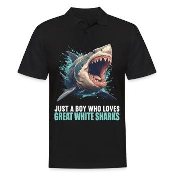 Grands requins blancs Grand requin blanc - Polo Homme - noir - Devant - Kai (181cm)