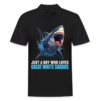 Grands requins blancs Grand requin blanc - Polo Homme - noir - Devant - Kai (181cm)