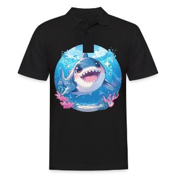 Haie Hai - Männer Poloshirt - Schwarz - Vorne - Kai (181cm)