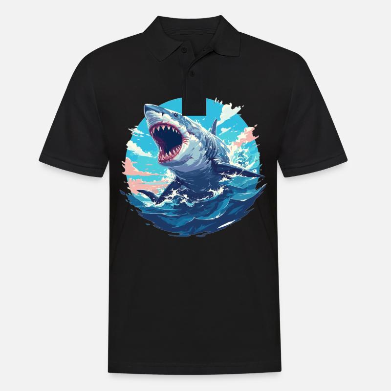 Requins Requin - Polo Homme - noir