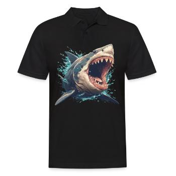 Haie Hai - Männer Poloshirt - Schwarz - Vorne - Kai (181cm)