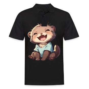Nerze Nerz - Männer Poloshirt - Schwarz - Vorne - Kai (181cm)