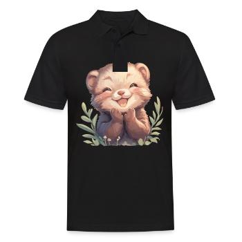 Nerze Nerz - Männer Poloshirt - Schwarz - Vorne - Kai (181cm)