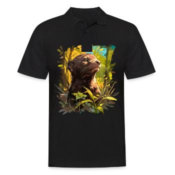 Nerze Nerz - Männer Poloshirt - Schwarz - Vorne - Kai (181cm)