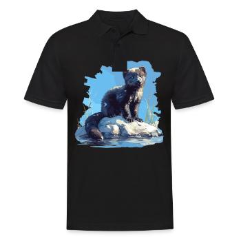 Nerze Nerz - Männer Poloshirt - Schwarz - Vorne - Kai (181cm)