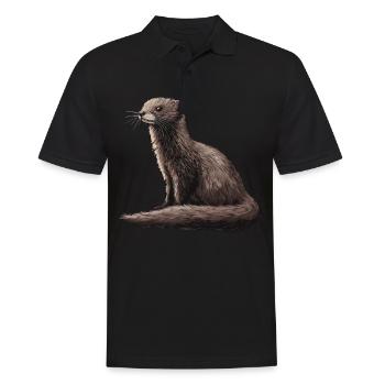 Nerze Nerz - Männer Poloshirt - Schwarz - Vorne - Kai (181cm)