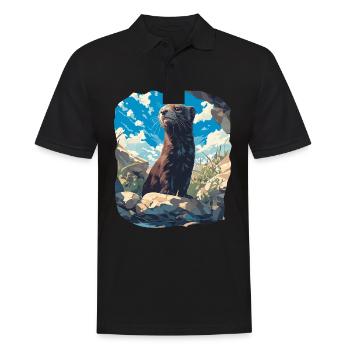 Nerze Nerz - Männer Poloshirt - Schwarz - Vorne - Kai (181cm)