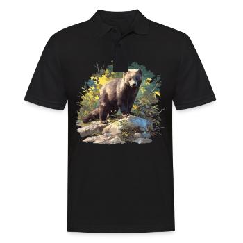 Nerze Nerz - Männer Poloshirt - Schwarz - Vorne - Kai (181cm)