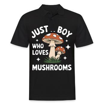 Pilz Pilze Funghi Champignon - Männer Poloshirt - Schwarz - Vorne - Kai (181cm)