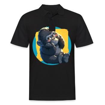 Berggorillas Berggorilla - Männer Poloshirt - Schwarz - Vorne - Kai (181cm)