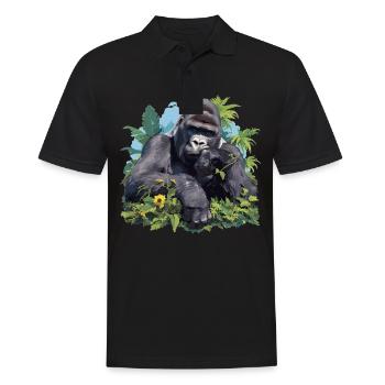 Berggorillas Berggorilla - Männer Poloshirt - Schwarz - Vorne - Kai (181cm)
