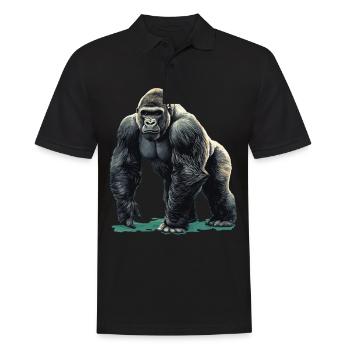 Berggorillas Berggorilla - Männer Poloshirt - Schwarz - Vorne - Kai (181cm)