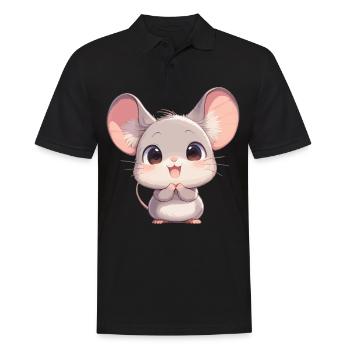 Mäuse Maus - Männer Poloshirt - Schwarz - Vorne - Kai (181cm)