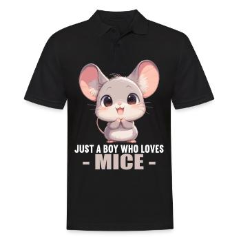 Mäuse Maus - Männer Poloshirt - Schwarz - Vorne - Kai (181cm)