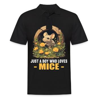 Mäuse Maus - Männer Poloshirt - Schwarz - Vorne - Kai (181cm)