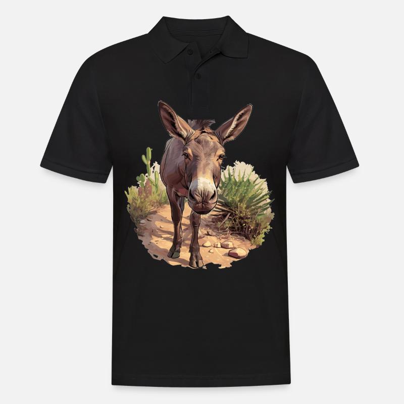 Donkey Esel - Männer Poloshirt - Schwarz