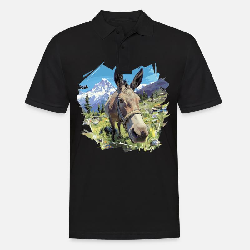 Donkey Esel - Männer Poloshirt - Schwarz