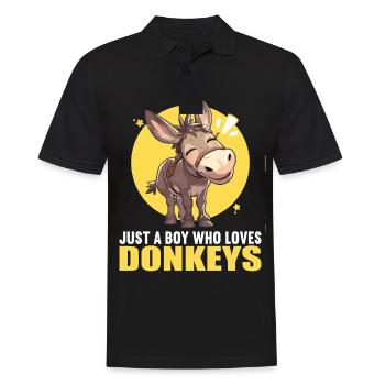 Donkey Esel - Männer Poloshirt - Schwarz - Vorne - Kai (181cm)