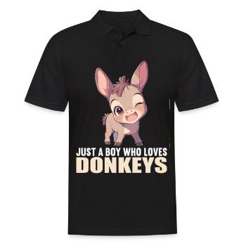 Donkey Esel - Männer Poloshirt - Schwarz - Vorne - Kai (181cm)