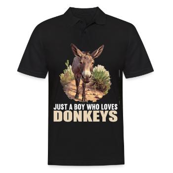 Donkey Esel - Männer Poloshirt - Schwarz - Vorne - Kai (181cm)