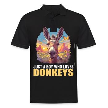 Donkey Esel - Männer Poloshirt - Schwarz - Vorne - Kai (181cm)