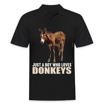 Donkey Esel - Männer Poloshirt - Schwarz - Vorne - Kai (181cm)