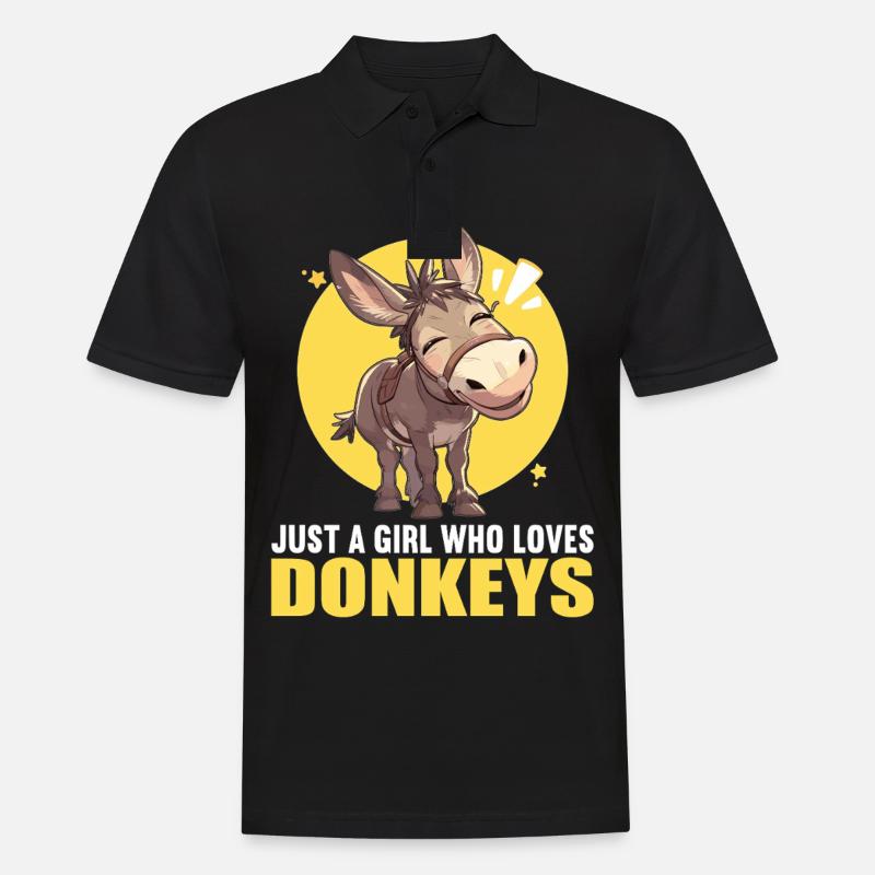 Donkey Esel - Männer Poloshirt - Schwarz