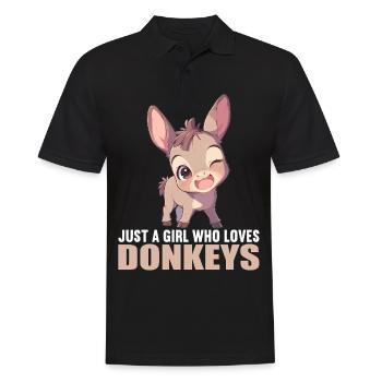 Donkey Esel - Männer Poloshirt - Schwarz - Vorne - Kai (181cm)