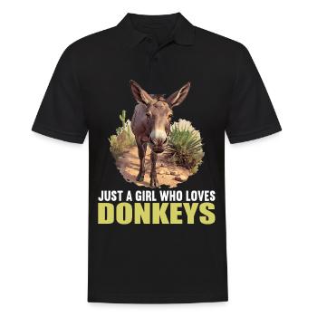 Donkey Esel - Männer Poloshirt - Schwarz - Vorne - Kai (181cm)